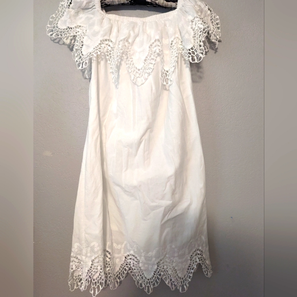 White off shoulder sundress with lace